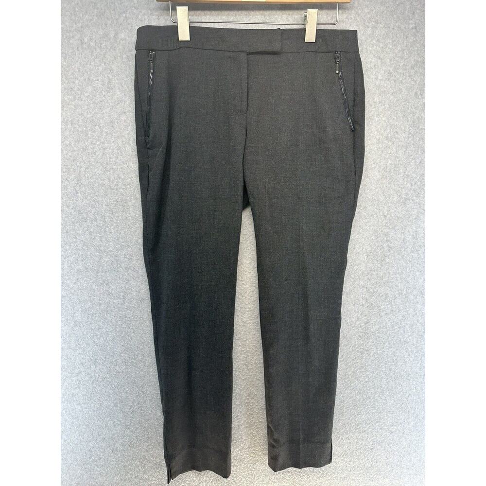 The Savile Row Co Womens Dress Pants Size 6 Dark Gray Straight Leg Zip Pockets